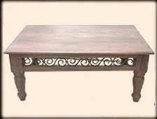 Shisham Wood Center Table with Iron Grills