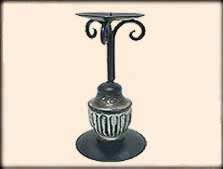 Candlestand with Wood in a burnt finish