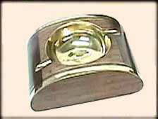 Seasoned Shisham Wood Brass Inlaid Ashtray